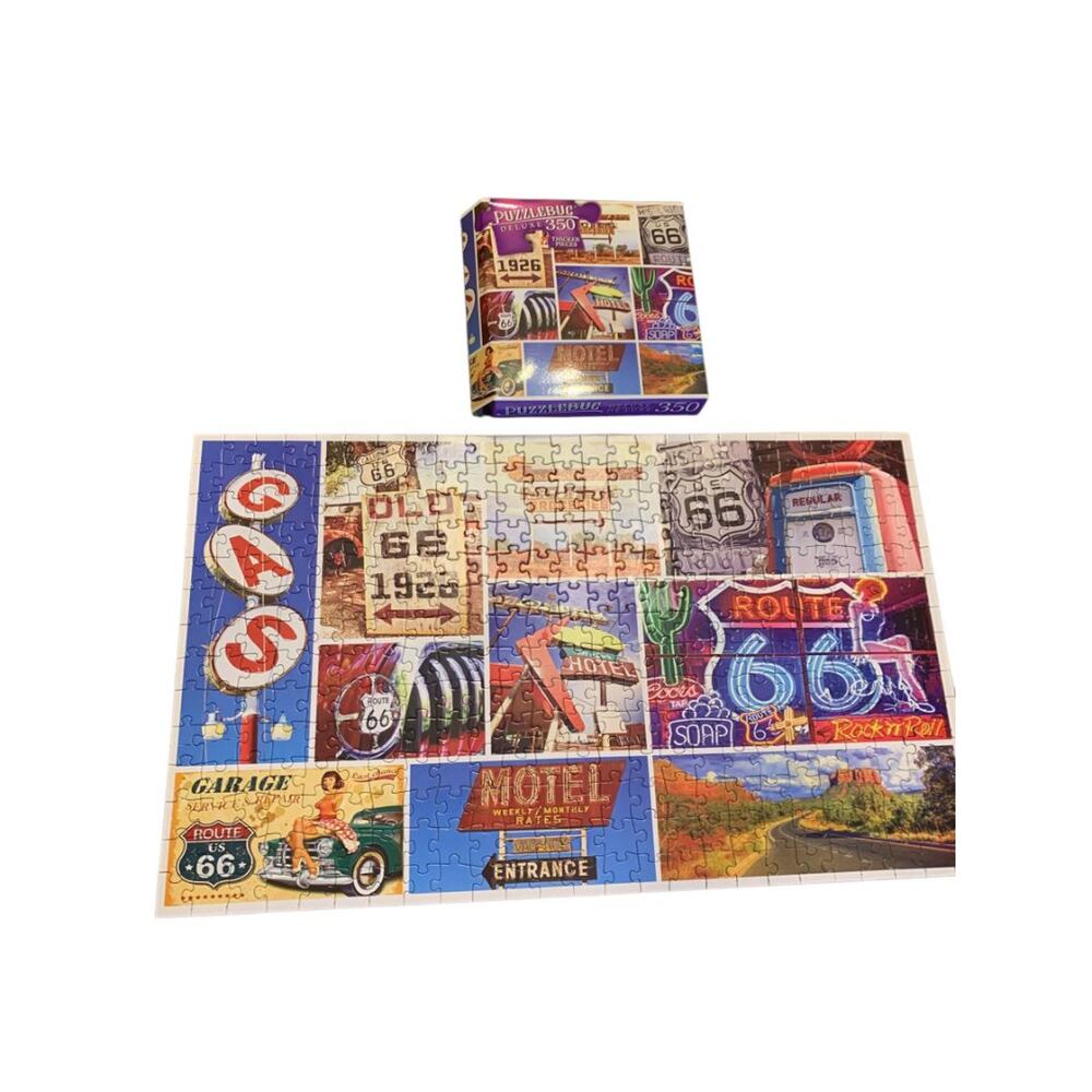 Puzzlebug De Lux 350 Piece Puzzle 20 x 12 Inch Route 66 Theme